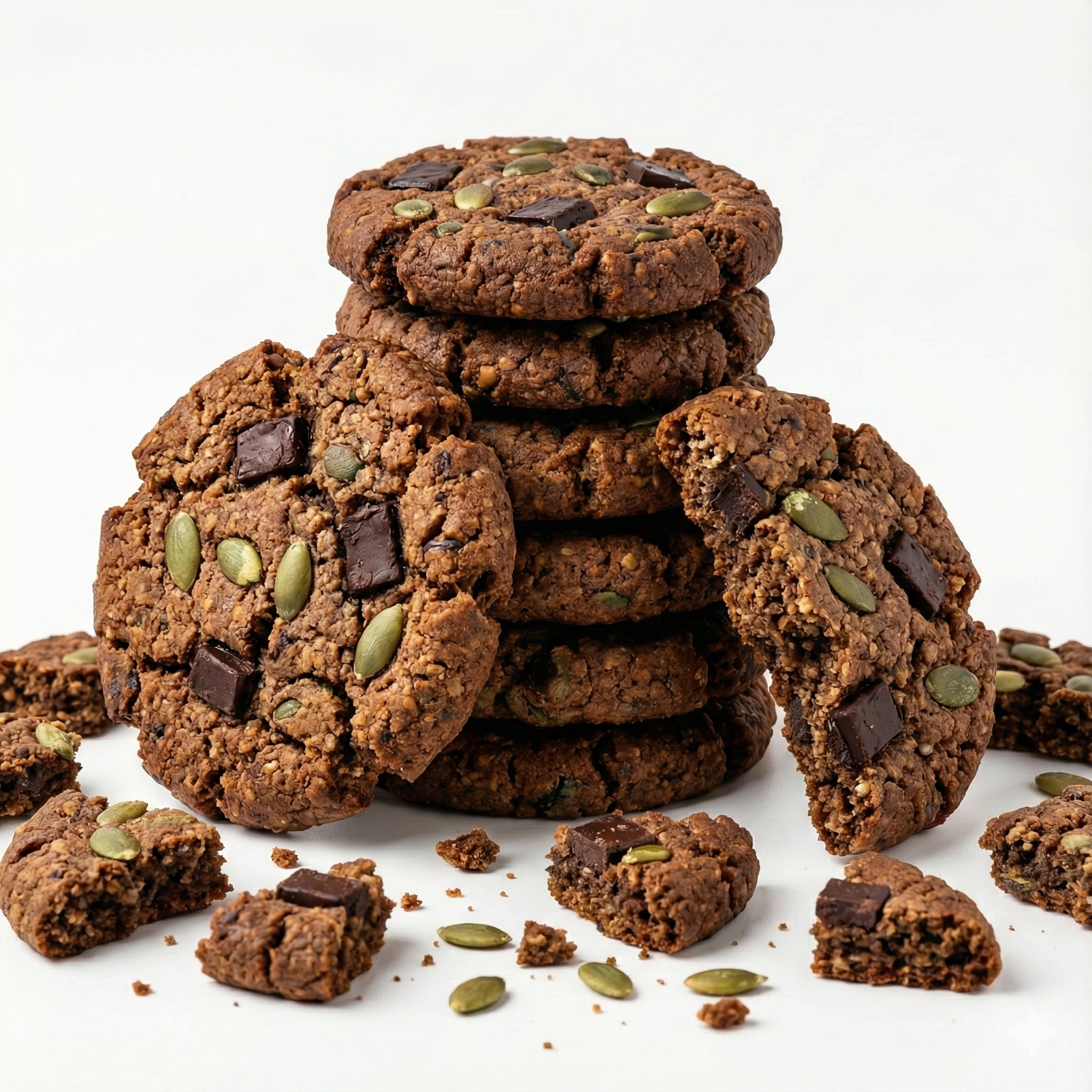 Choco Chunks Cookies with Pumpkin Seeds