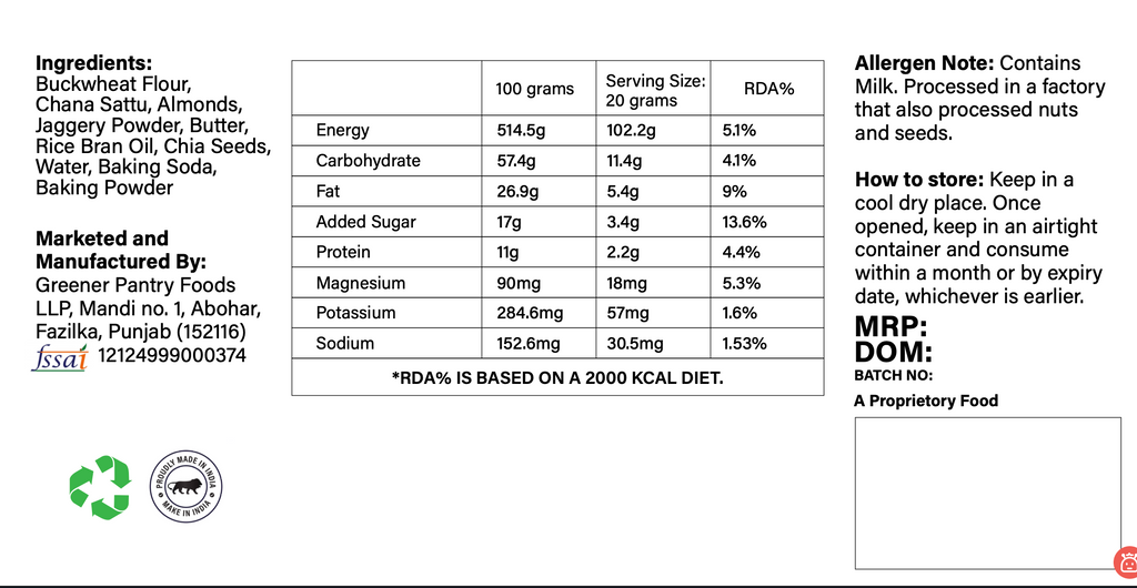 Chana Sattu Cookies with Almonds