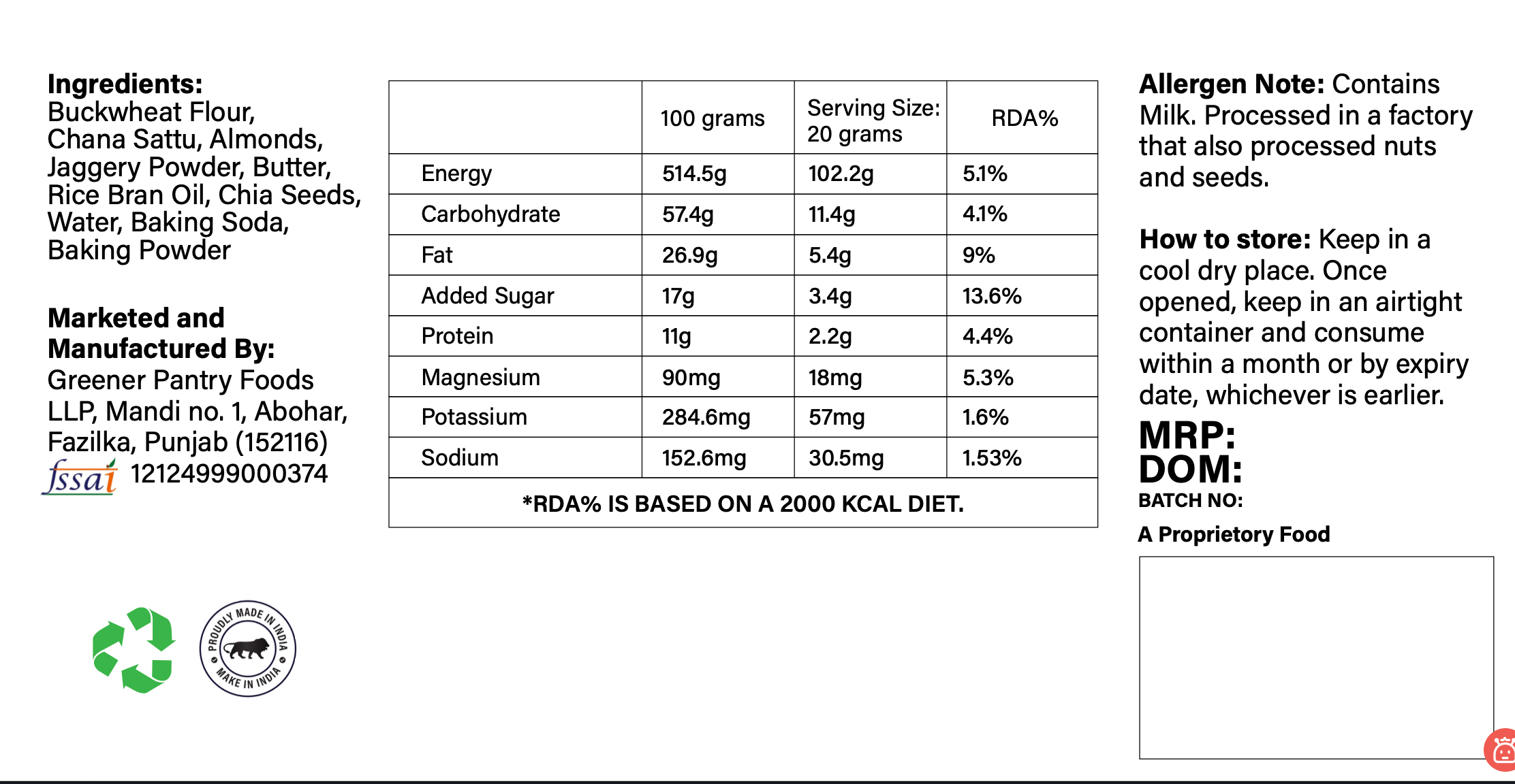 Chana Sattu Cookies with Almonds